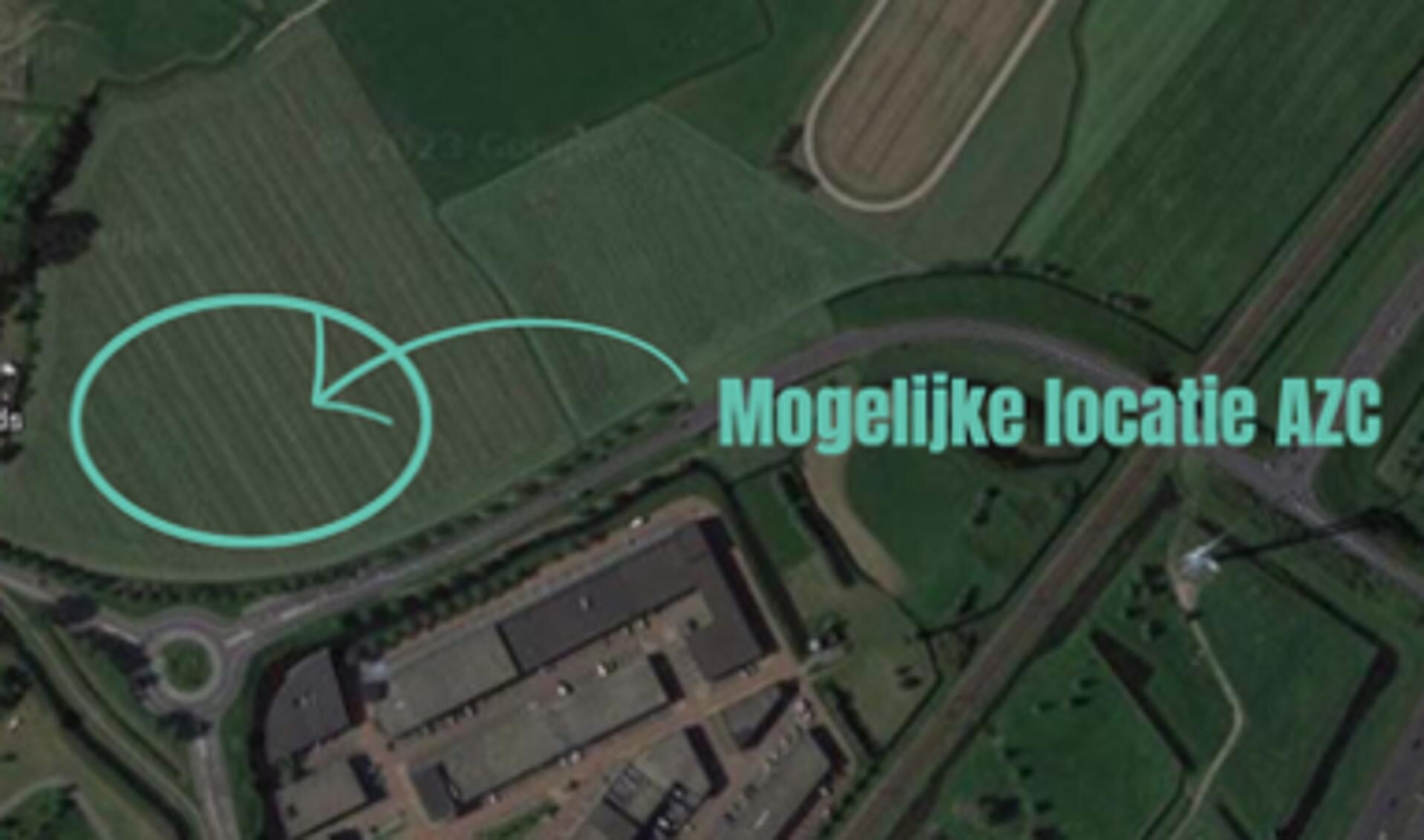 Mogelijke locatie AZC bij De Trompet (op de grens van Heemskerk/Uitgeest.