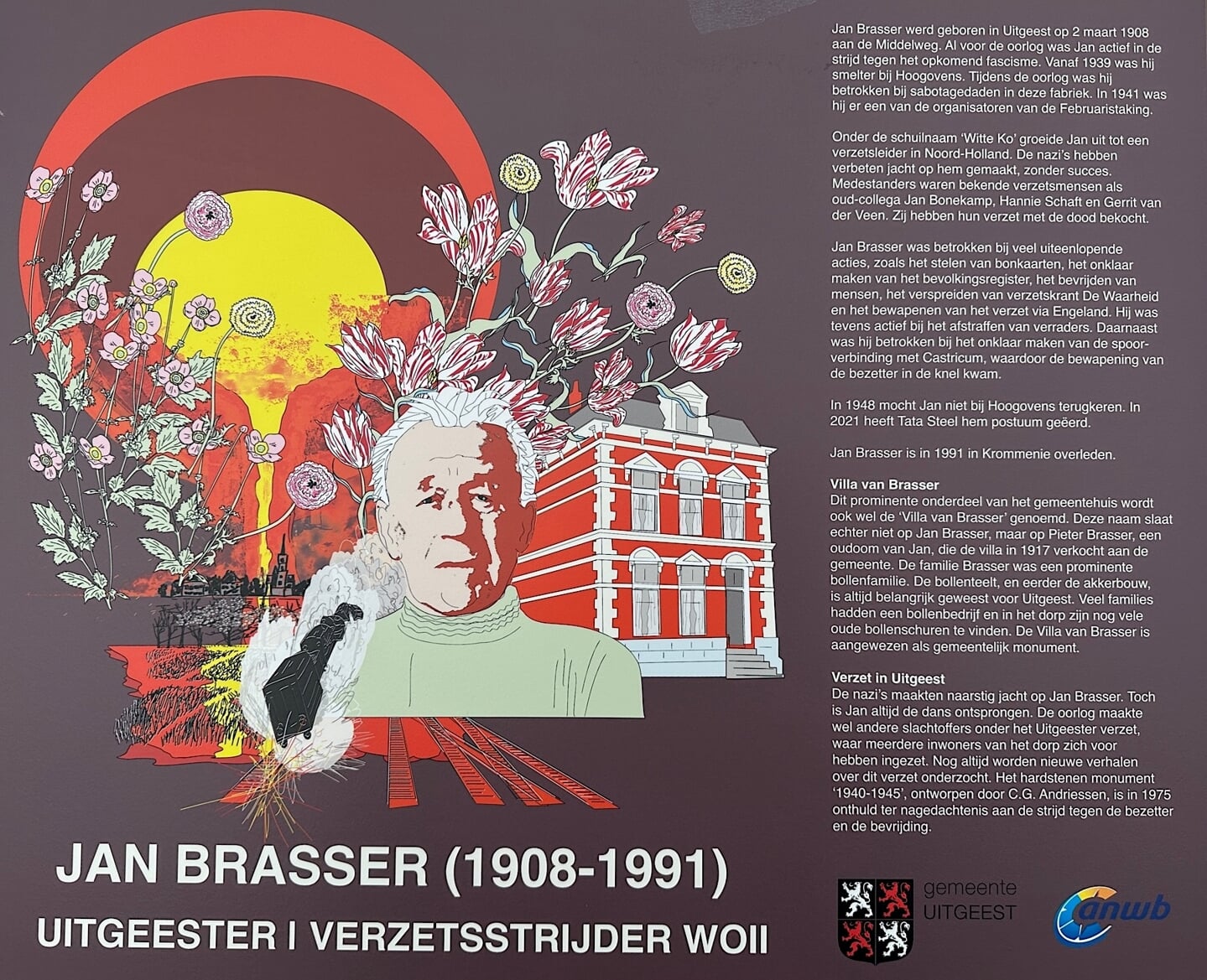 Plaquette ter nagedachtenis aan verzetsstrijder Jan Brasser.