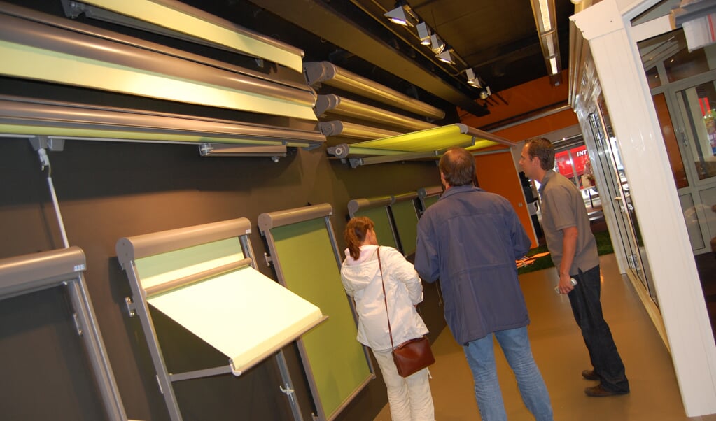 De showroom van zonweringen aan de Flevolaan in Weesp