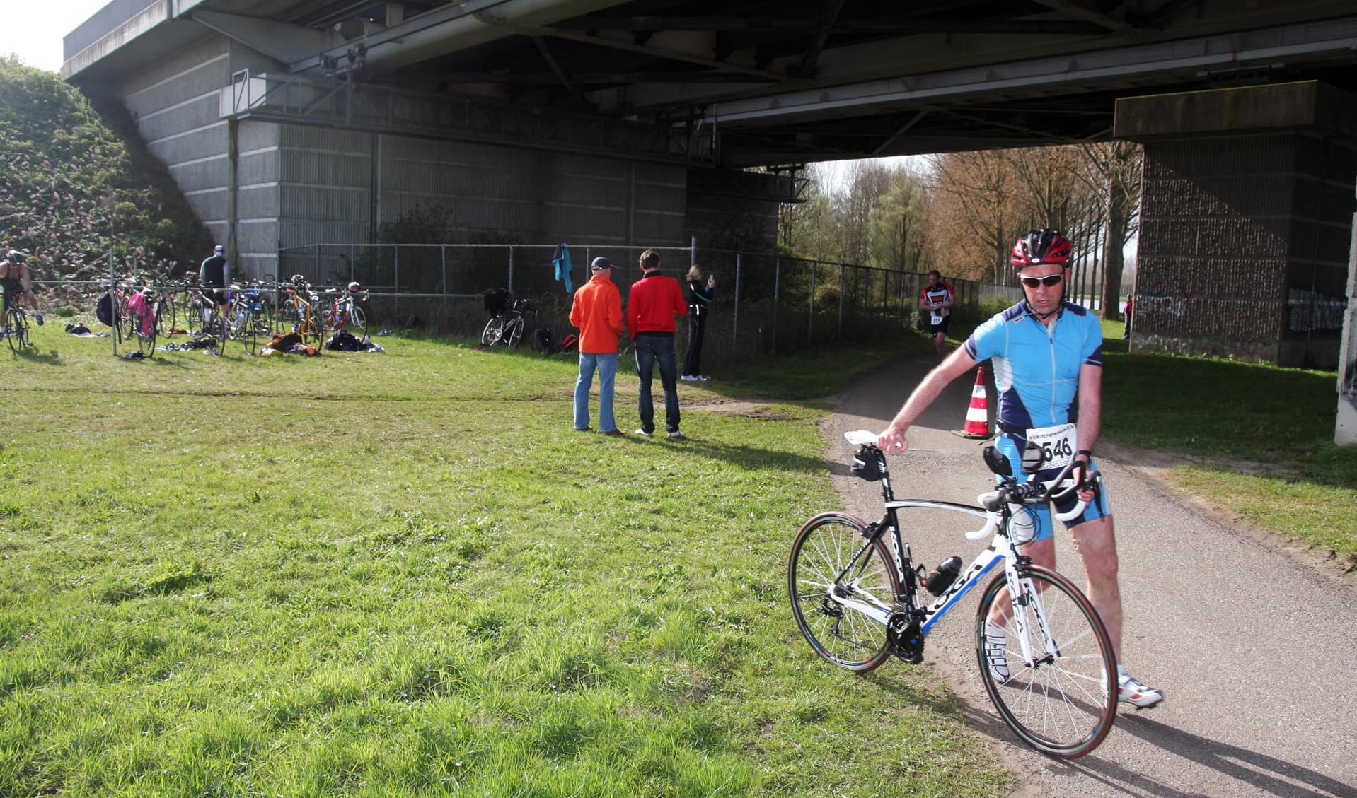 Rennen en fietsen op Run-bike-run