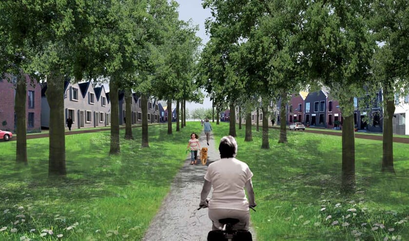 Sfeerimpressie Lommerrijke laan, in de nieuwe wijk Bloemendalerpolder