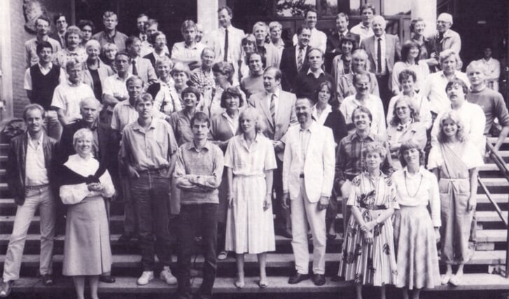 De docenten in 1985 van de Hilversumse school