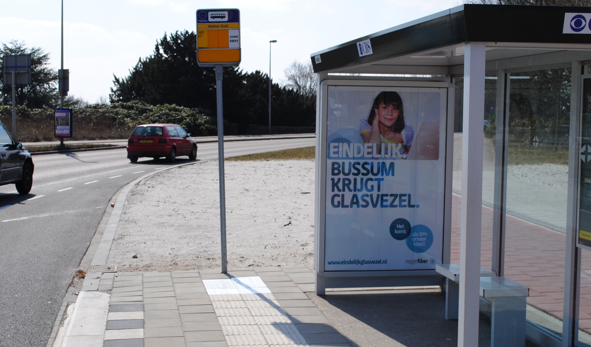 In heel Bussum wordt al reclame gemaakt voor de komst van glasvezel. 