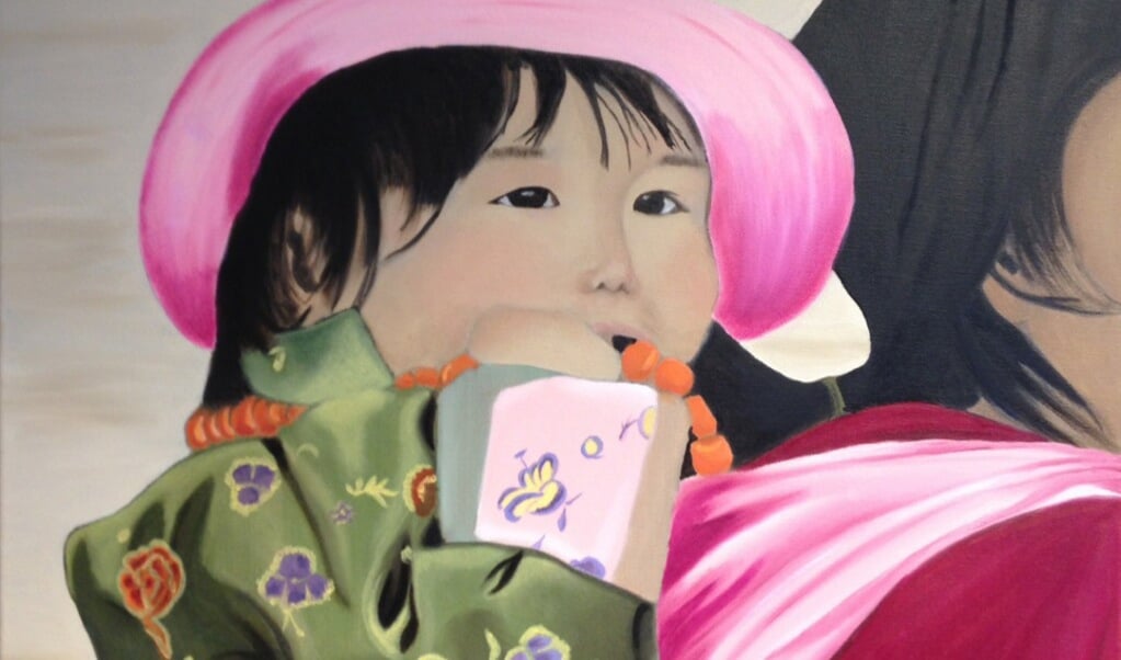 Een deelnemend kunstwerk: 'Kindje in olieverf' van Annita Sikking. 