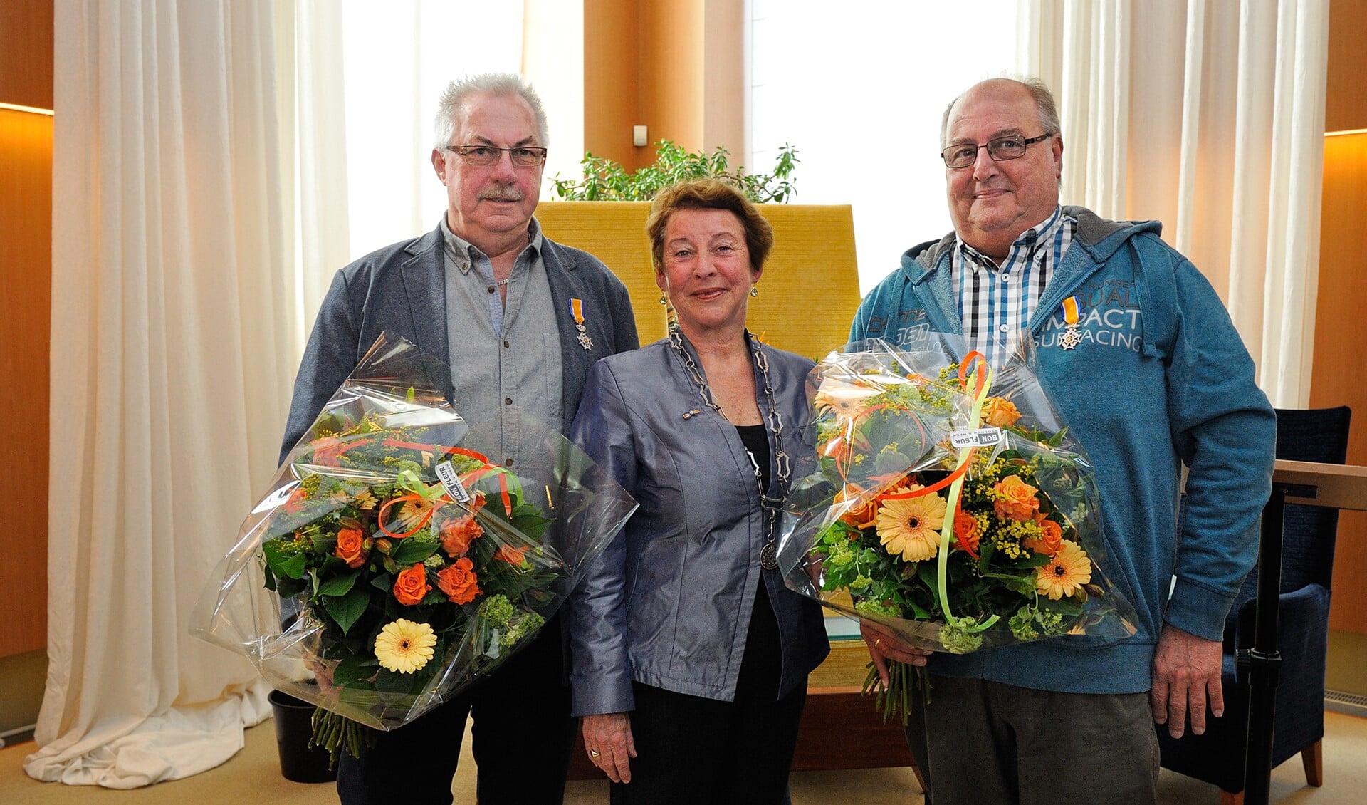 Jan Poster, burgemeester Amy Koopmanschap en Henk Bleker.