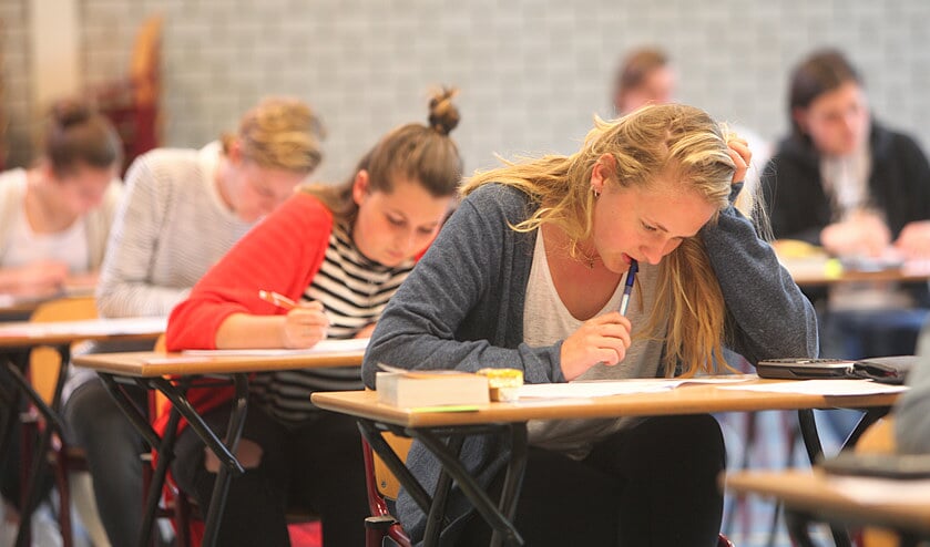 De vwo'ers van het Willem de Zwijger buigen zich over het examen Management & Organisatie.