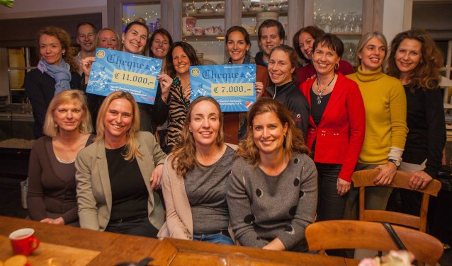 De dames van Rotaryclub Blaricum-Centaurea en vertegenwoordigers van de goede doelen.