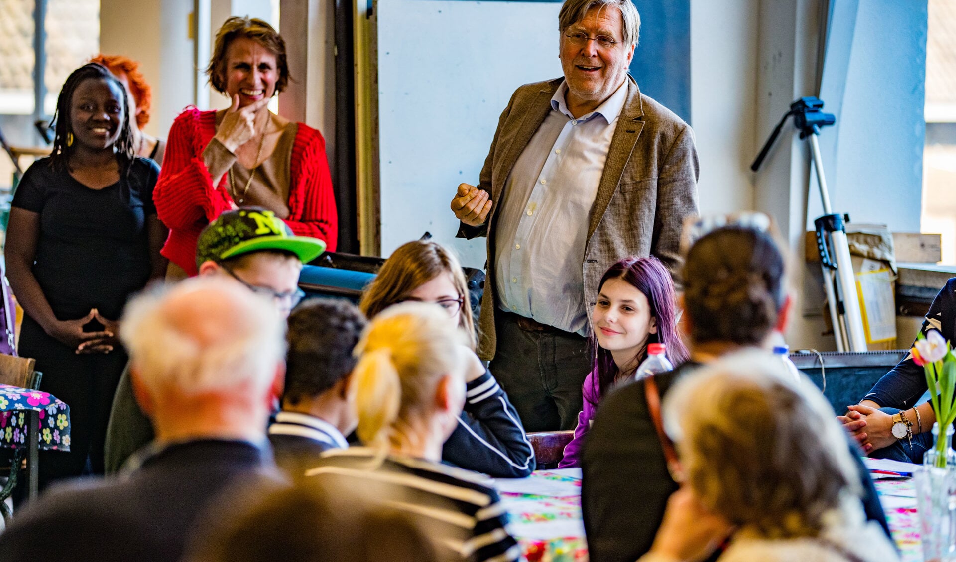 Wethouder Arjo Klamer woonde het eten & debaten bij. Foto : Bastiaan Miché