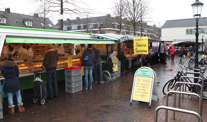 De weekmarkt op zaterdag.