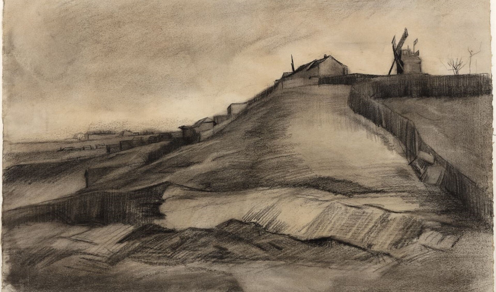De heuvel van Montmartre met steengroeve van Vincent van Gogh. 