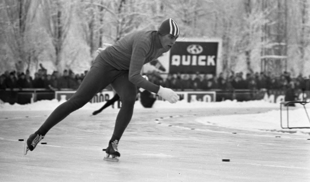 Ard Schenk, hier op het NK in 1967, knalde op Vikings en maakte de wereldtop nieuwsgierig naar deze schaats uit Weesp. 