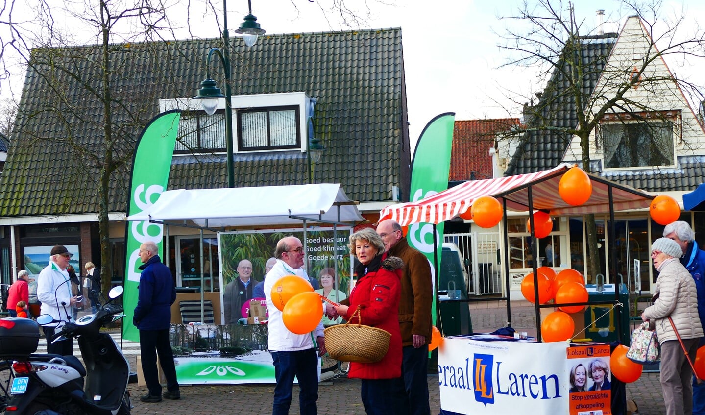 Ook D66 was van de partij op de verkiezingsmarkt afgelopen vrijdag. 