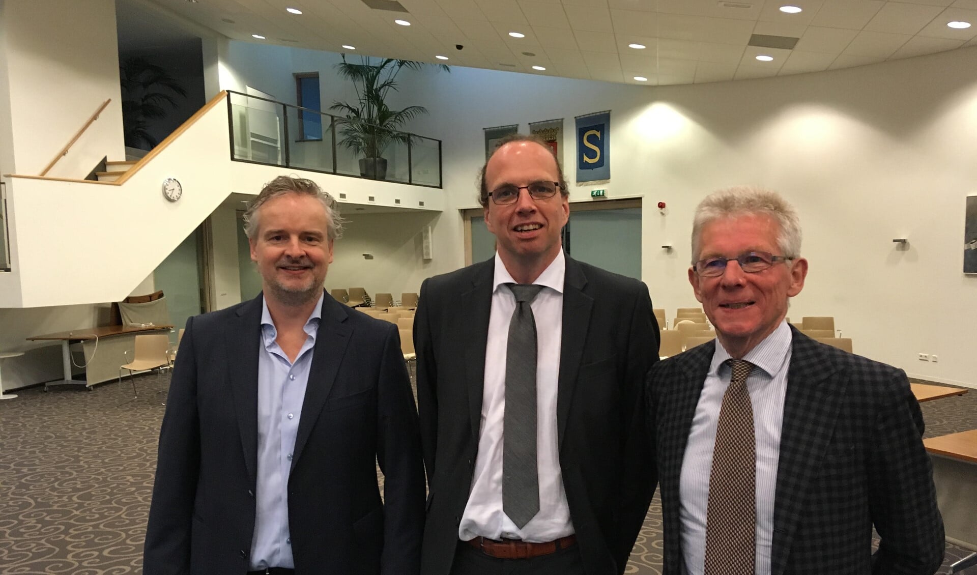 De drie wethouderskandidaten van Eemnes, v.l.n.r. Erwin van Dalen, Sven Lankreijer en Jan van Katwijk.