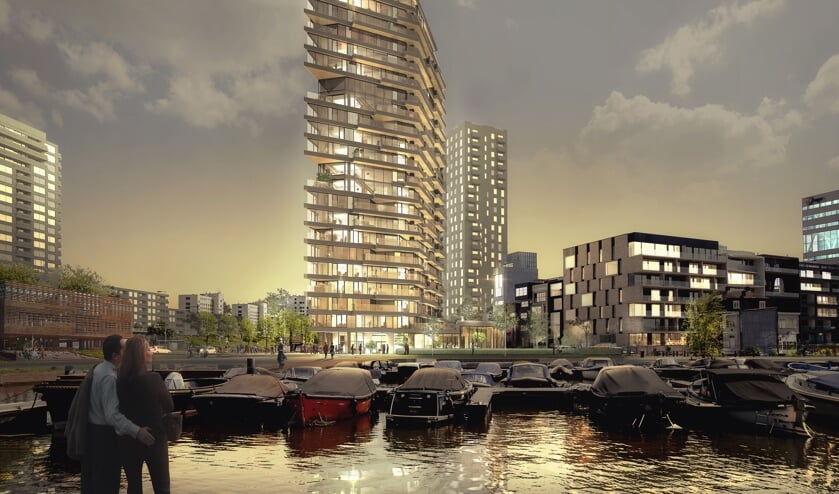 HAUT aan de Amstel wordt straks een 73 meter hoge houten woontoren. Iets voor Hilversum?