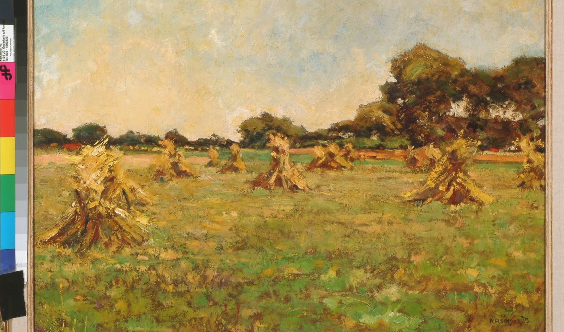 De engen, geschilderd door William Henry Singer Jr. in zijn werk 'Landschap in Laren'.