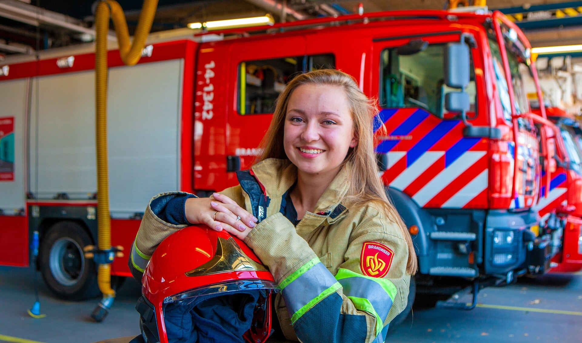 Romy is als aspirant nu in opleiding voor manschap bij de vrijwillige brandweer.