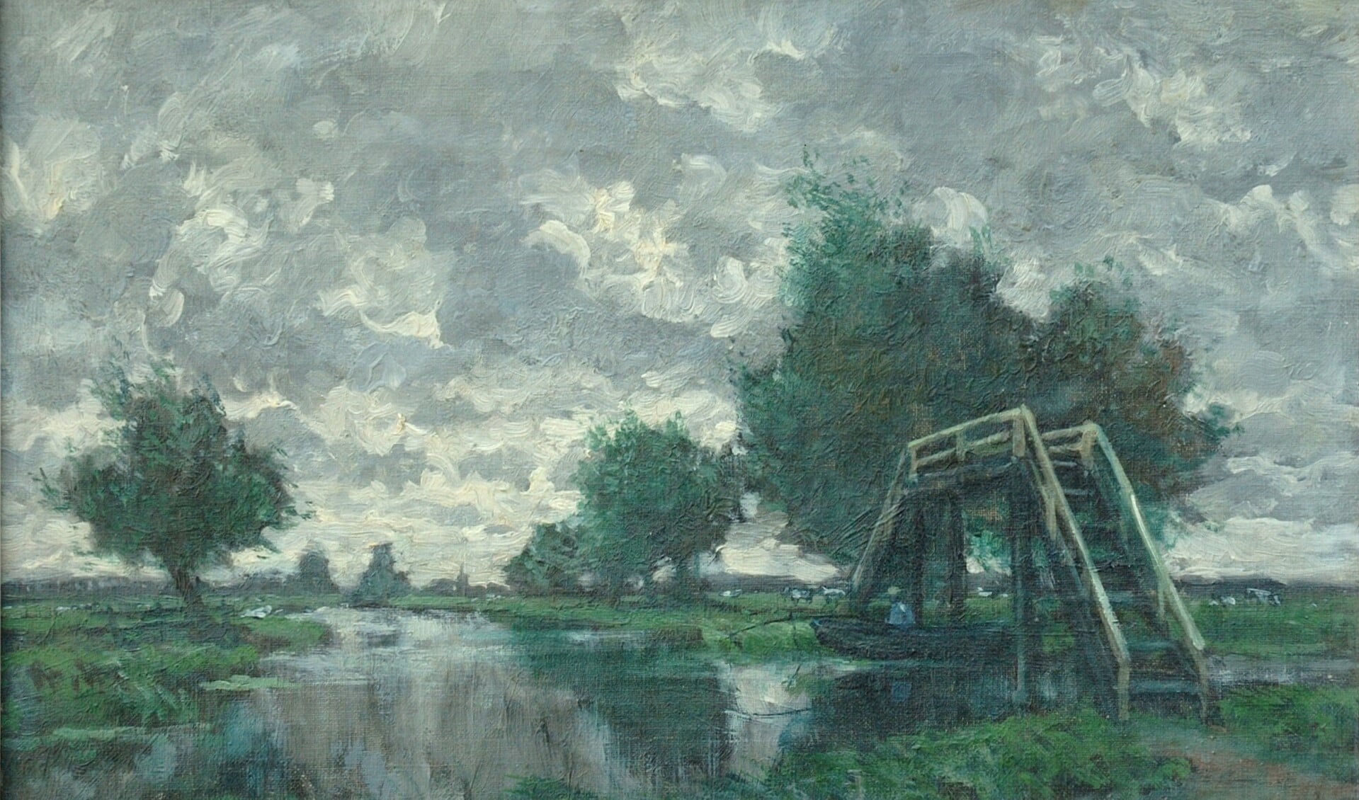 E.R.D. Schaap schilderde 'Brug over de Vaart langs de Herenweg te Ankeveen'.