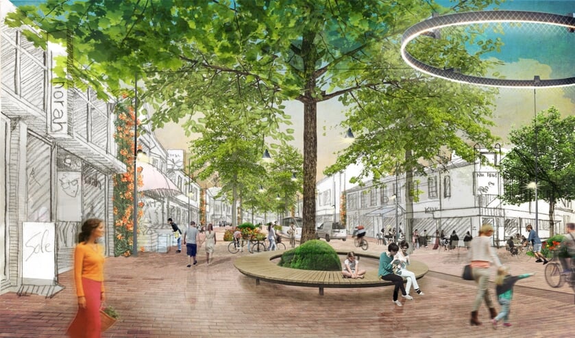 Een wensbeeld voor de Gijsbrecht van Amstelstraat, hier met de hoek van de Ericastraat (rechts).
