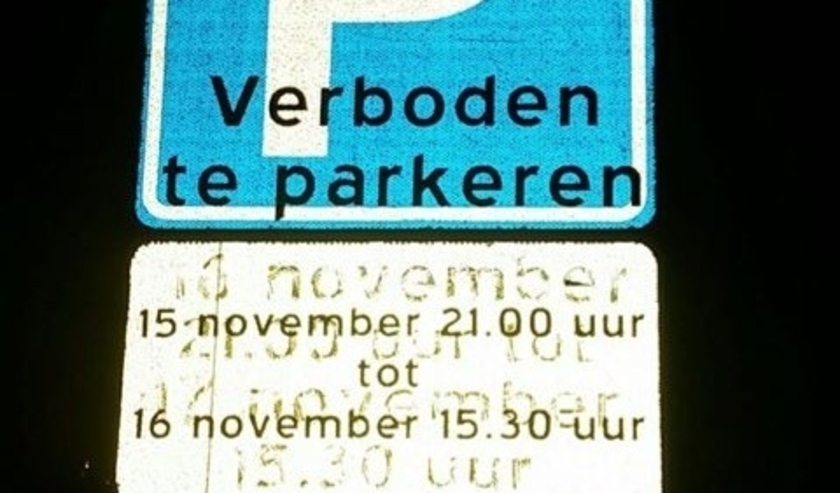 Een van de gebruikte verkeersborden.