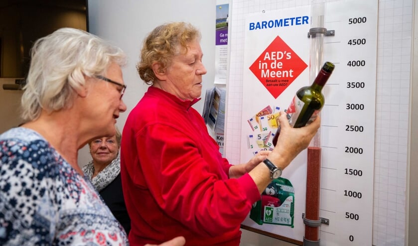 Met rood zand geeft Hanneke de Koning van de werkgroep de tussenstand aan.