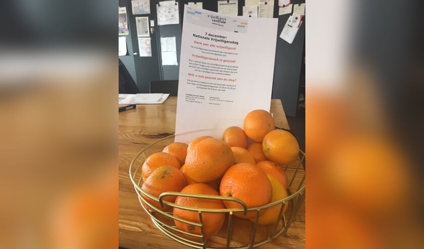 Een gezonde snack als bedankje voor gezond vrijwilligerswerk.