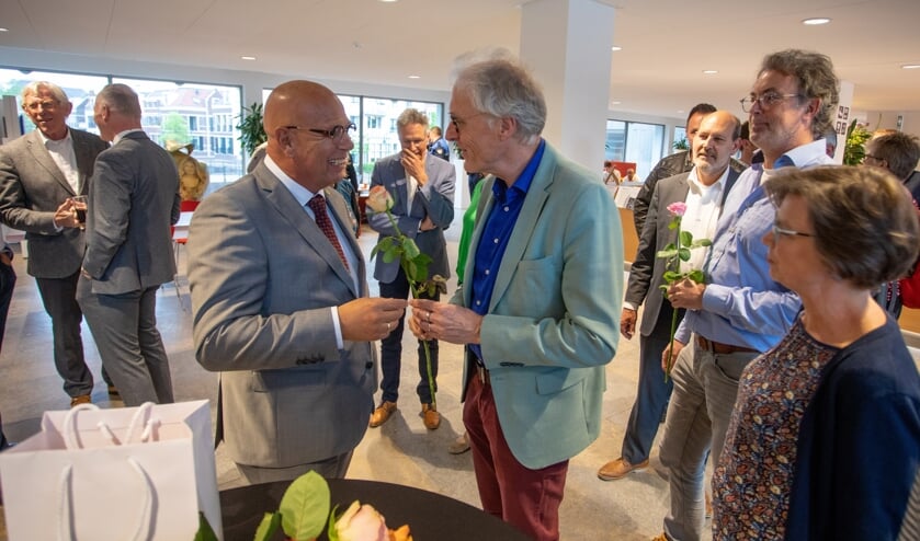 Franx (links) bij zijn afscheidsreceptie.