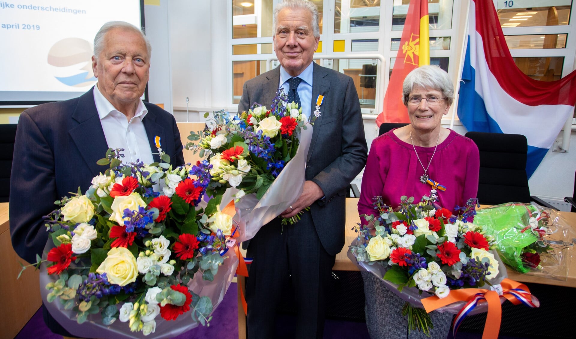Bert Hansman, Gerard van Gelswijck en Magda Griffioen kregen een koninklijke onderscheiding.
