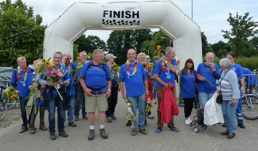 Vorig jaar bij binnenkomst van de Parkinson-wandelaars.