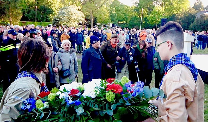 Vorig jaar tijdens de herdenking in Blaricum.