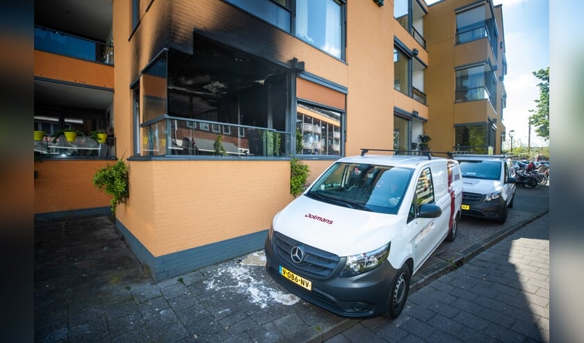 Het appartement waar de brand uitbrak.