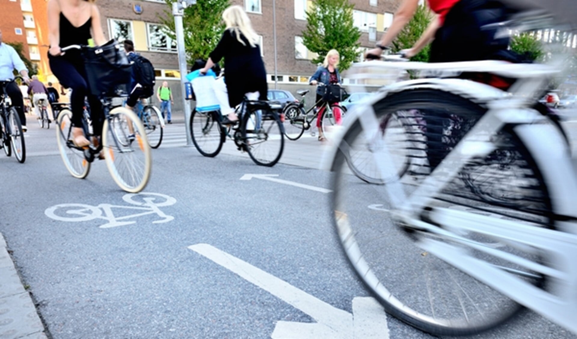 Bicyclists in bike lane
