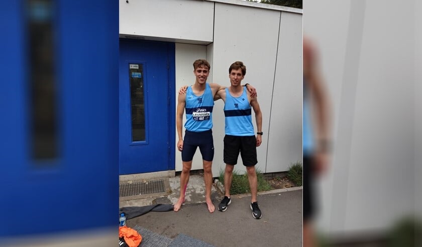 Ken Leunissen (l) en Igor Rutka (r) van Atletiekvereniging Zuidwal.