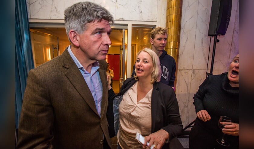 Wethouder Jaeger tijdens de verkiezingsavond in maart 2018.