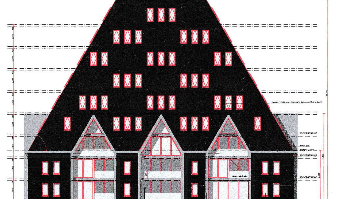 De VVG kreeg deze nieuw ingediende bouwtekening van d gemeente Gooise Meren.