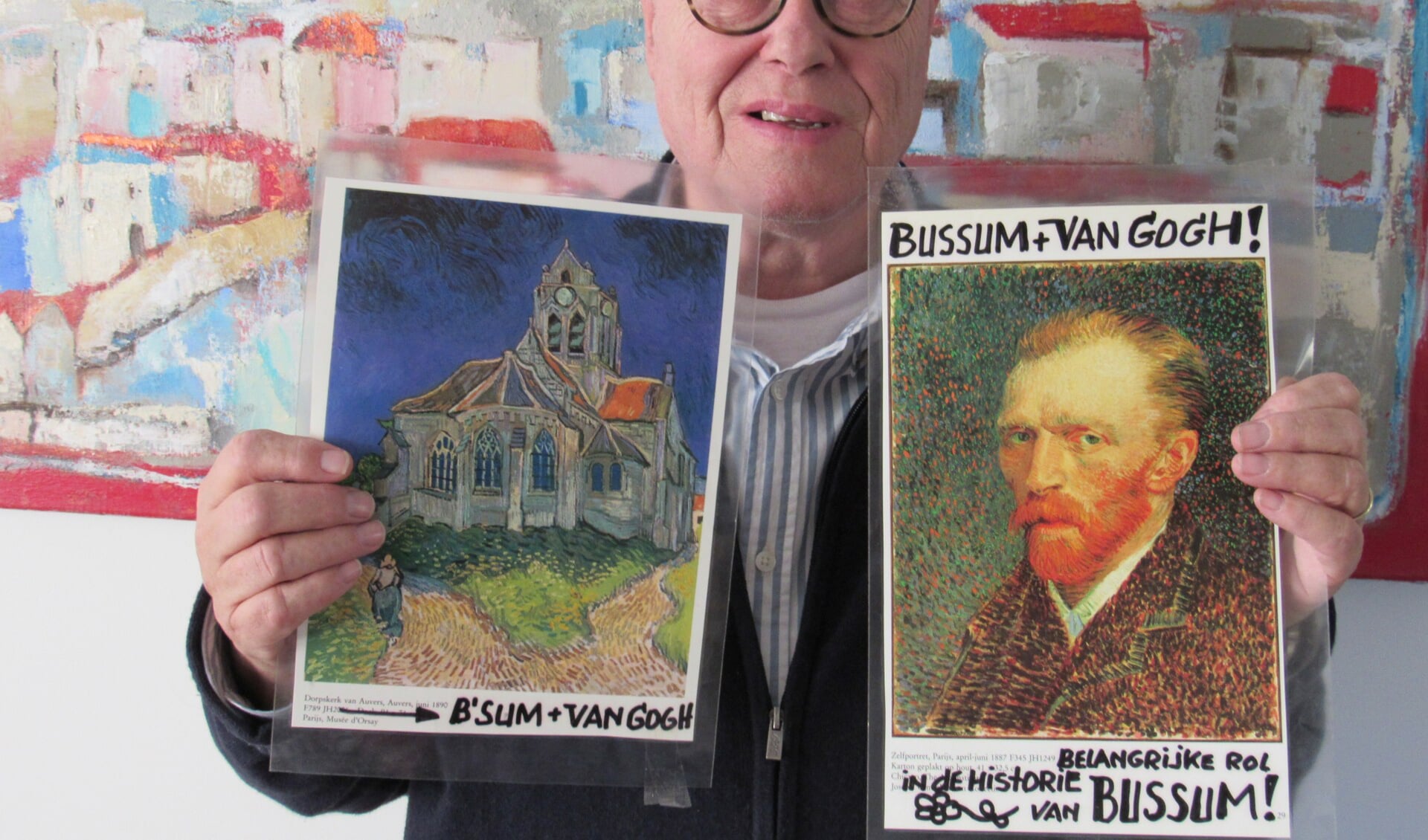 Journalist Antoon Bruggeling gaat op zoek naar sponsors voor zijn Van Gogh plaquette.
