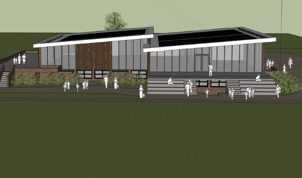 <p>Het nieuwe clubgebouw van voetbalvereniging SV Laren '99.</p>