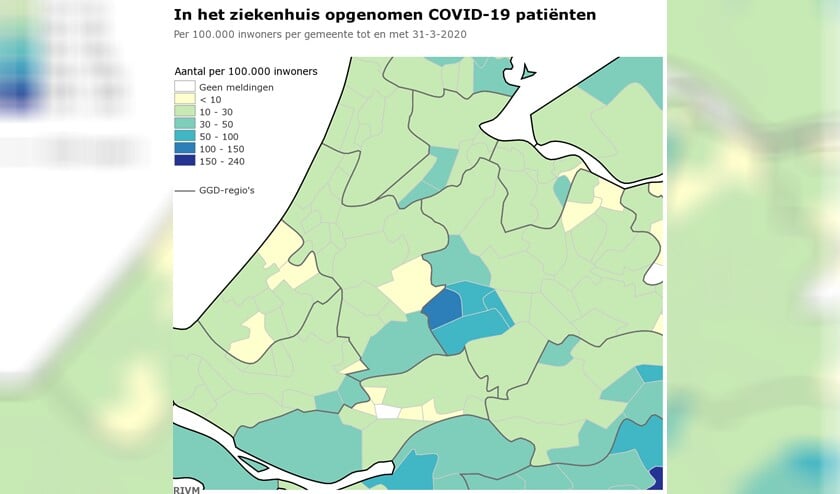 Het aantal ziekenhuisopnames per 100.00 inwoners.