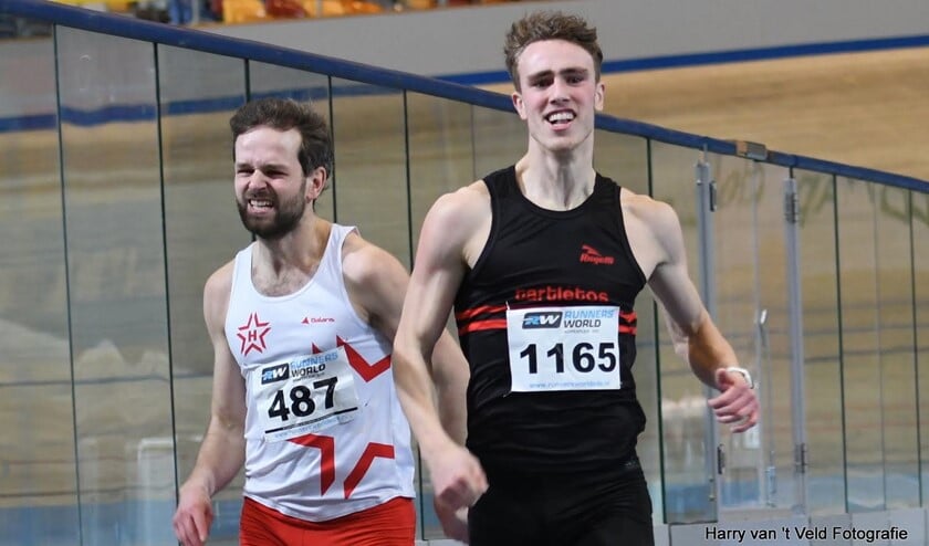 Ken Leunissen (r) haalt goud tijdens de kampioenschappen voor studenten.
