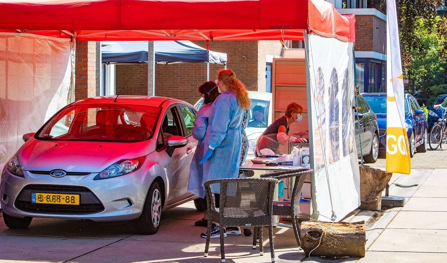 De teststraat bij de brandweerkazerne in Bussum.