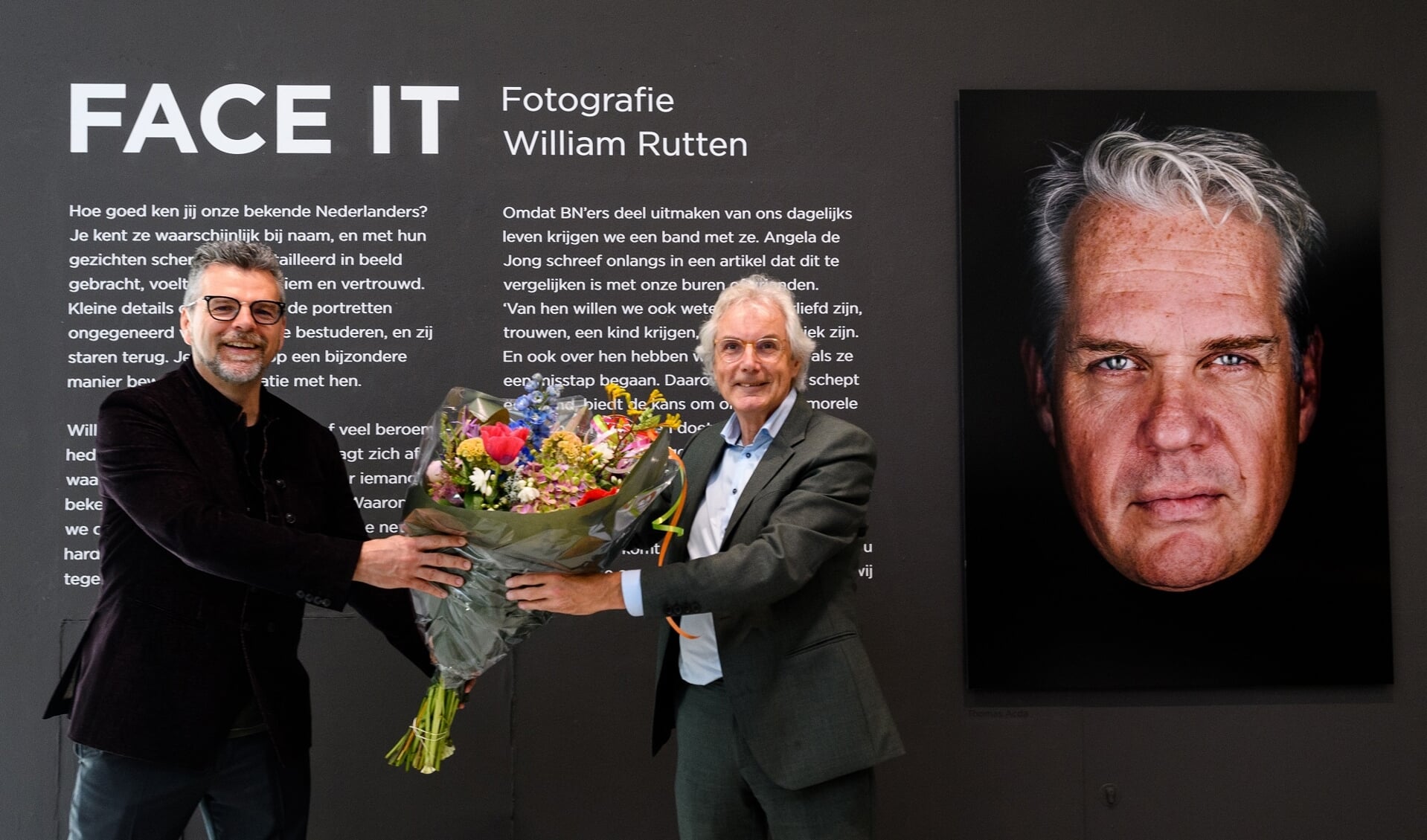 William Rutten en directeur Stef van Breugel van Museum Hilversum. 