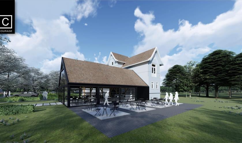Impressie conceptontwerp moderne schuur 'De Vechthoeve'