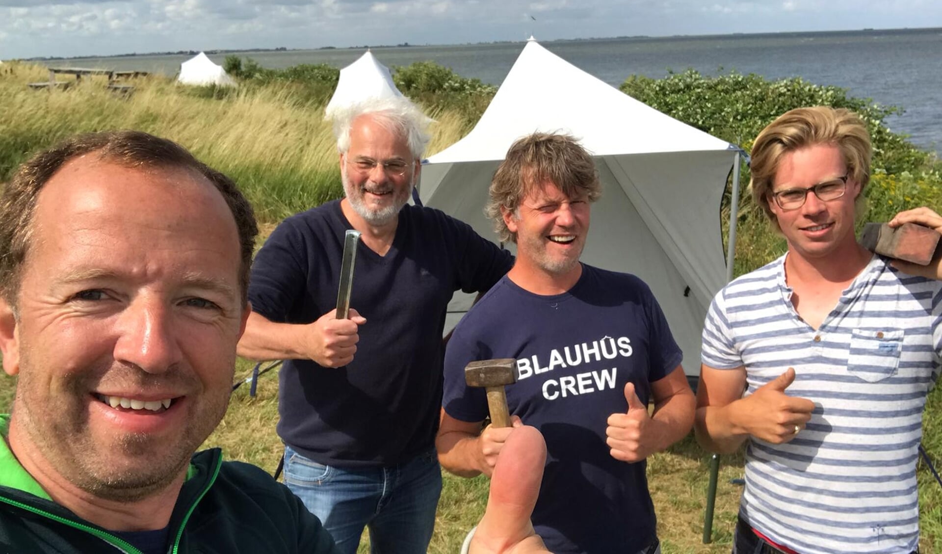 Erny Gelling (bluecamp tenten) Peter dankes
 (vrijwilliger Pampus) Bart van der Hucht en Maarten Verver (beiden Pampus Events)