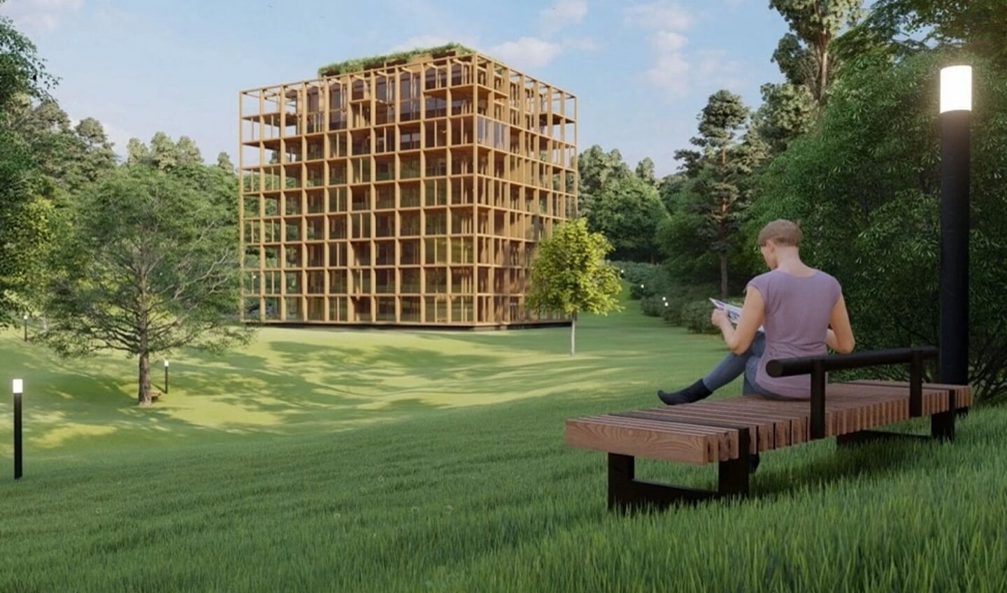 Een impressie van het flatgebouw, waar het bewonerscomité faliekant tegen is.