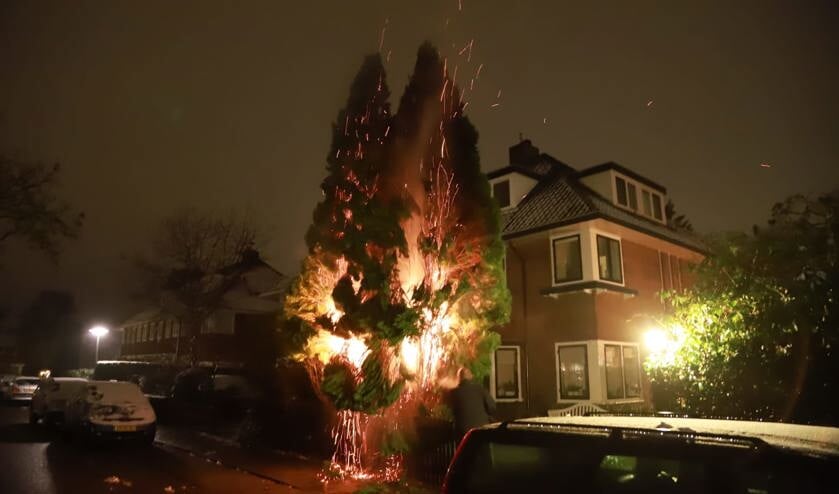 <p>Een maand geleden stond er ook al een heg in brand in dezelfde straat.</p>