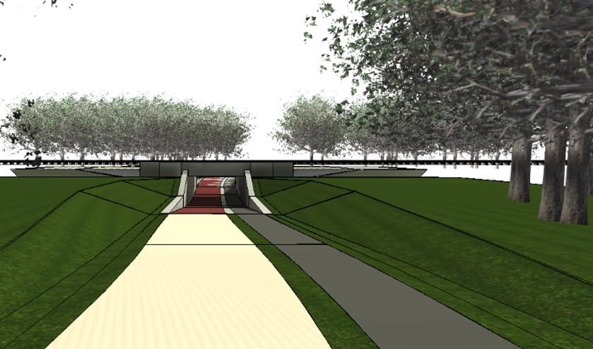 <p>Visualisatie toerit Westzijde fietstunnel Maartensdijkseweg.</p>