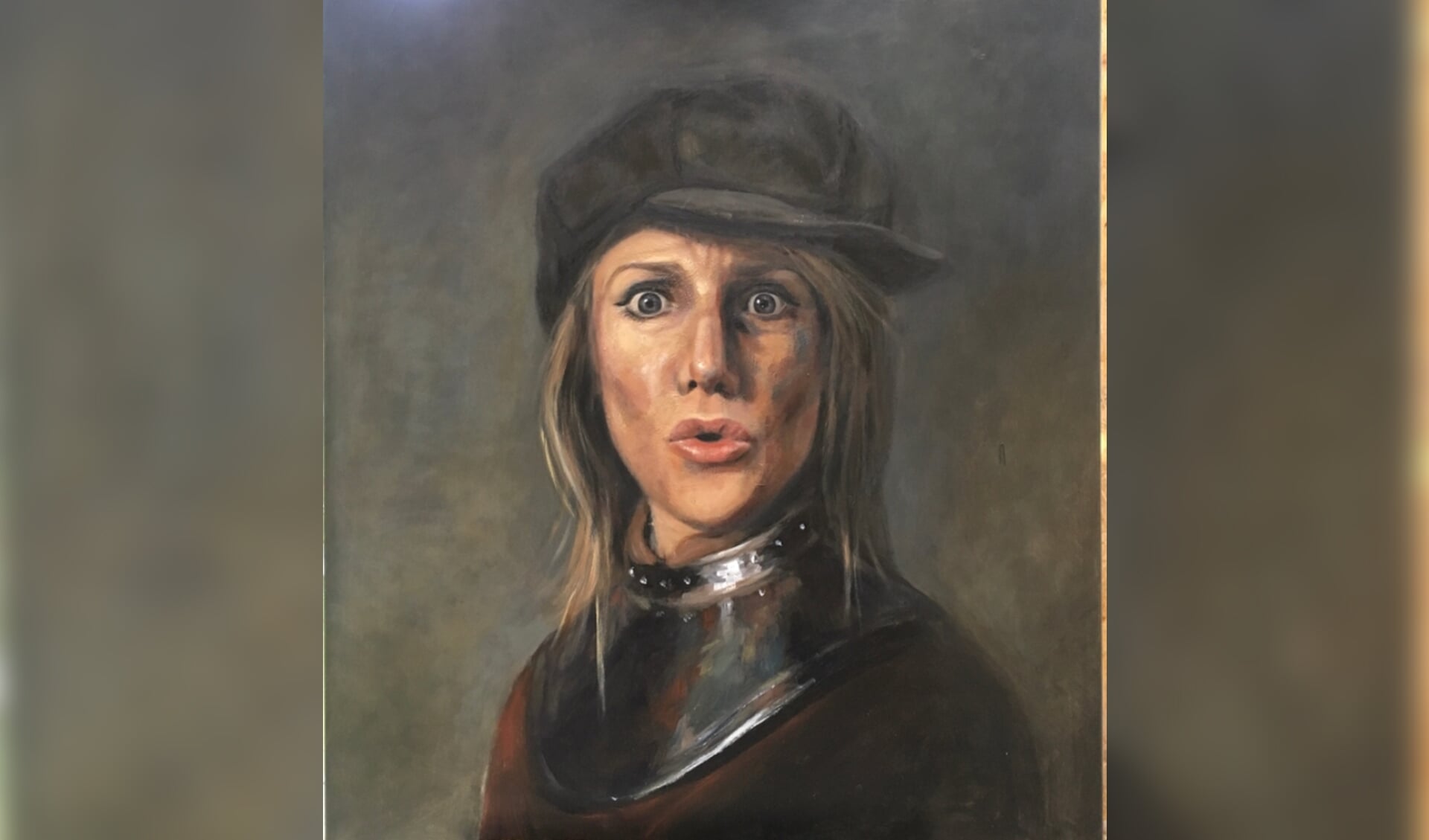 Haar zelfportret in de grote Rembrandtwedstrijd.