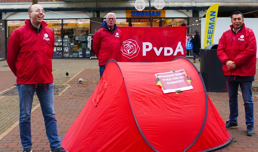 Wonen is een belangrijk thema voor de PvdA, dus was er een tent opgezet.