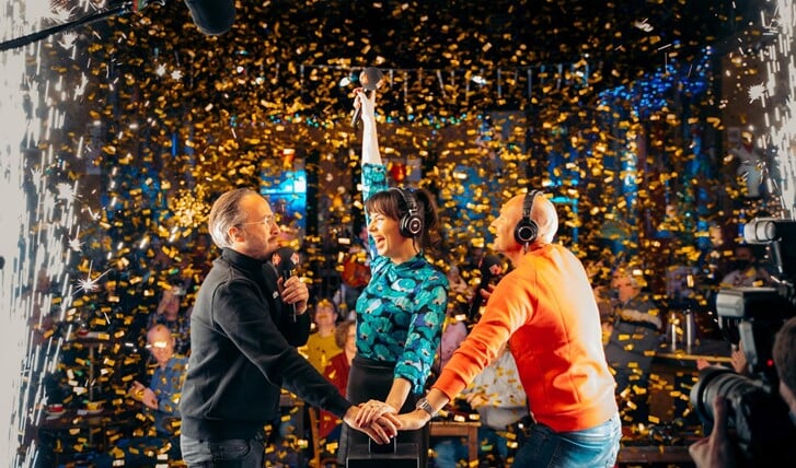 Frank van ’t Hof, Emmely de Wilt en Wouter van der Goes openen de Stemweek voor de NPO Radio 2 Top 2000.