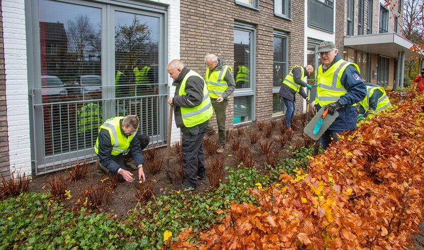 Het was afzien zaterdag, maar de bollen werden geplant.
