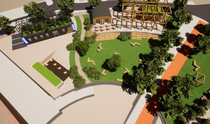 <p>Bovenaanzicht De Kwekerij op het Oosterspoorplein.</p>